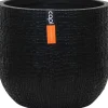 Capi Europe Blumentopf Nature Skin schwarz D 14,2 H 13 cm Blumentöpfe|Blumentöpfe & Pflanzgefäße