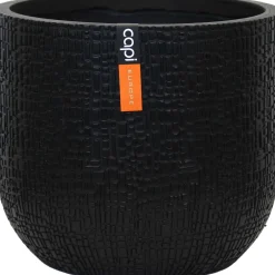 Capi Europe Blumentopf Nature Skin schwarz D 14,2 H 13 cm Blumentöpfe|Blumentöpfe & Pflanzgefäße