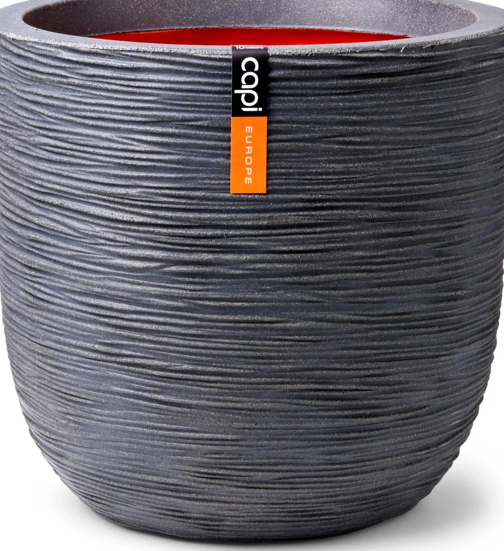 Sale Capi Europe Blumentopf Nature Rib D 43 H 41 cm grau Blumentöpfe|Blumentöpfe & Pflanzgefäße