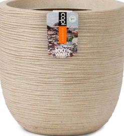 Online Capi Europe Blumentopf Waste Rib beige D 43 H 41 cm Blumentöpfe|Blumentöpfe & Pflanzgefäße