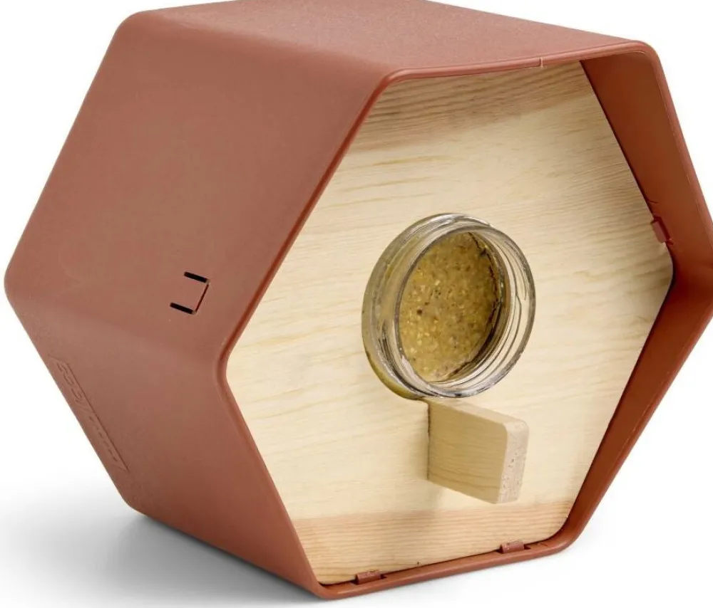 Hot Capi Europe Erdnussbutter-Glashalter Hive braun 19 x 22 x 20 cm Gartenvögel|Erdnussbutter-Häuser
