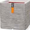 Sale Capi Europe Pflanzkübel Nature Rib elfenbein 30 x 30 x 30 cm Blumentöpfe|Blumentöpfe & Pflanzgefäße