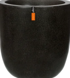 Capi Lux Terrazzo Pflanzkübel rund D 28 cm H 26 cm schwarz Blumentöpfe|Blumentöpfe & Pflanzgefäße
