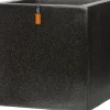 Outlet Capi Lux Terrazzo Pflanzkübel quadratisch 20 x 20 x 20 cm schwarz Blumentöpfe|Blumentöpfe & Pflanzgefäße