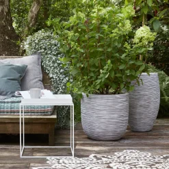 Clearance Capi Nature Rib Blumentopf D 35 H 34 cm elfenbein Blumentöpfe|Blumentöpfe & Pflanzgefäße