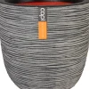 New Capi Nature Rib Blumentopf D 43 H 41 cm schwarz gerippt Blumentöpfe|Blumentöpfe & Pflanzgefäße