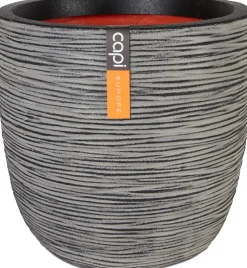 New Capi Nature Rib Blumentopf D 43 H 41 cm schwarz gerippt Blumentöpfe|Blumentöpfe & Pflanzgefäße