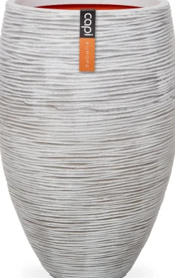 Discount Capi Nature Rib Pflanzkübel hoch D 45 H 72 cm creme Blumentöpfe|Blumentöpfe & Pflanzgefäße
