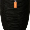 Capi Nature Rib Pflanzkübel Vase hoch D 36 cm H 47 cm schwarz gerippt Blumentöpfe|Blumentöpfe & Pflanzgefäße