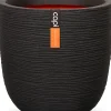 Discount Capi Nature Rib Pflanzkübel D 43 cm H 41 cm schwarz gerippt Blumentöpfe|Blumentöpfe & Pflanzgefäße