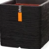 Capi Nature Rib Pflanzkübel quadratisch 30 x 30 x 30 cm schwarz gerippt Blumentöpfe|Blumentöpfe & Pflanzgefäße