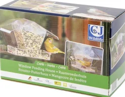 Clearance CJ Wildlife Fenster-Vogelfutterhaus Kreta transparent 24 x 9 x 15 cm Gartenvögel|Vogelfutterhäuser