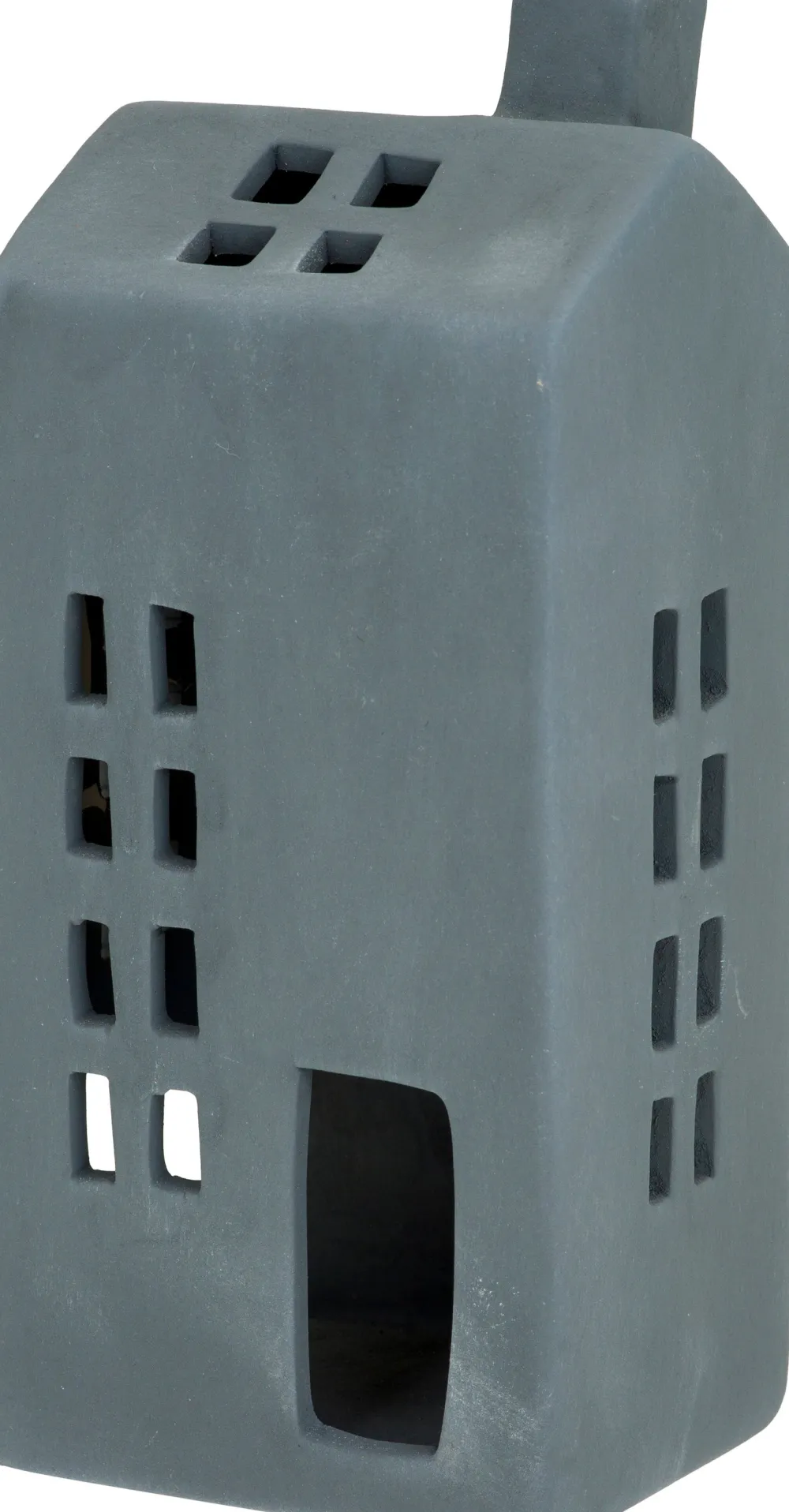 Outlet Cosy@Home Teelichthalter Haus grau 6,4 x 5,3 x 14,5 cm Teelichthalter