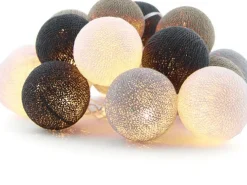 Sale Cotton Ball Lights Lichterkette Shadow Starterset grau / weiß 7,4 m mit 20 Lampen Außenlichterketten