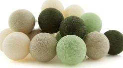 Cotton Ball Lights Lichterkette Frog Starterset creme / grün 7,4 m mit 20 Lampen Außenlichterketten