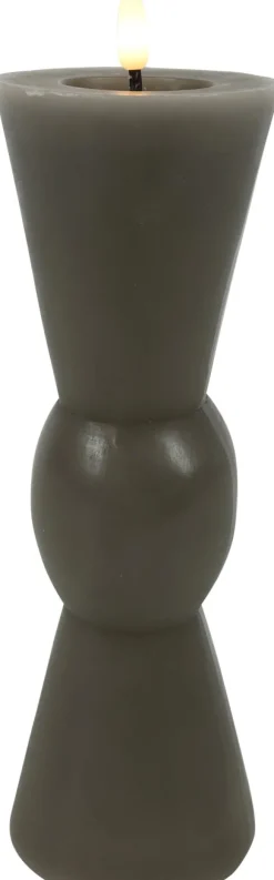 Online Countryfield LED Kerze Lyon grau D 8,8 H 27 cm Led Kerzen