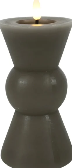 Clearance Countryfield LED Kerze Lyon grau D 8 H 18 cm Led Kerzen