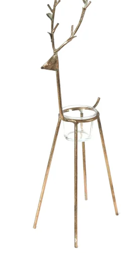 New Countryfield Teelichthalter Hirsch Dustin kupfer 17 x 10 x 40 cm Teelichthalter