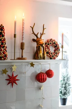 Best Countryfield Weihnachtsfigur Hirsch Zen gold 15 x 25,5 x 41 cm Weihnachtsfiguren & -Objekte