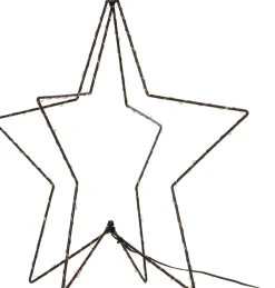 3D Weihnachtsstern schwarz beleuchtet mit 46 LEDs klassisch warm D 42 cm Weihnachtssterne