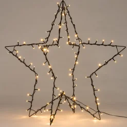 Discount 3D Weihnachtsstern schwarz beleuchtet mit 90 LEDs warmweiß D 57 cm Weihnachtssterne