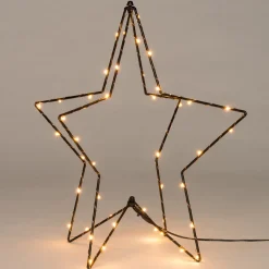 Sale 3D Weihnachtsstern schwarz beleuchtet mit 60 LEDs klassisch warm D 51 cm Weihnachtssterne