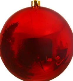 Decoris Große Weihnachtskugel rot D 20 cm Weihnachtsdeko Zum Aufhängen