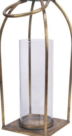 Discount Decoris Laterne gold 15 x 15 x 37 cm Laternen & Windlichter