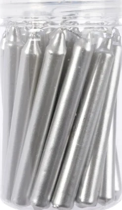 Best Decoris Stabkerzen silber D 1,3 H 10,5 cm 22 St. Stabkerzen