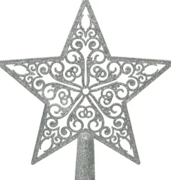 Decoris Weihnachtsbaumspitze silber 2,3 x 20 x 21,5 cm Weihnachtsbaumspitzen