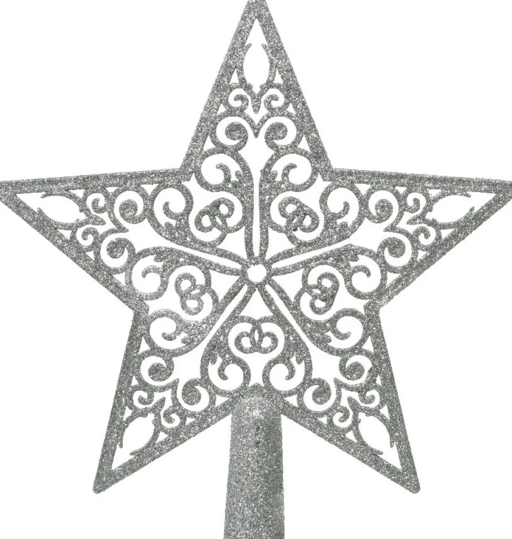 Decoris Weihnachtsbaumspitze silber 2,3 x 20 x 21,5 cm Weihnachtsbaumspitzen