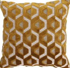 Outlet Dekokissen Jacquard gelb 45 x 45 x 10 cm Kissen|Dekokissen