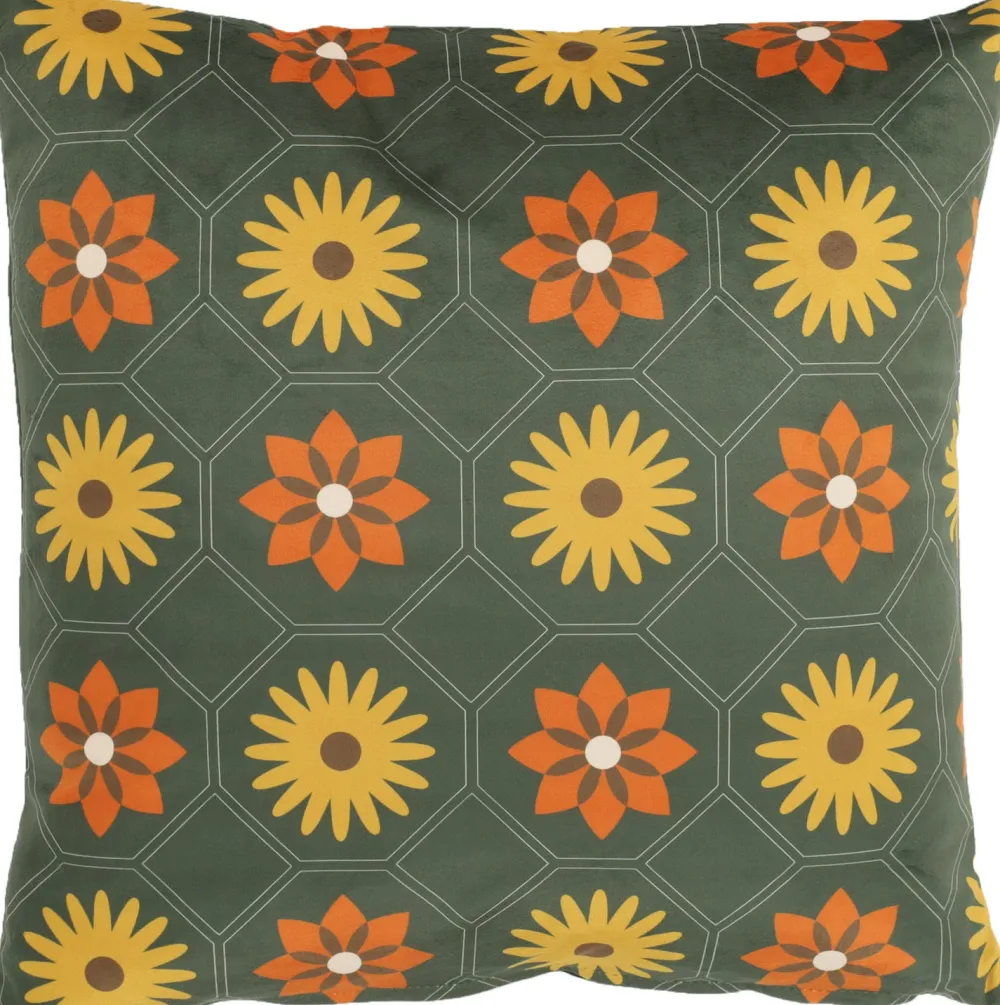 Dekokissen Retro grün 45 x 45 x 10 cm Kissen|Dekokissen