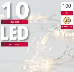 Sale Drahtlichterkette 1 m LED-Schneeflocken warmweiß Motiv-Lichterketten