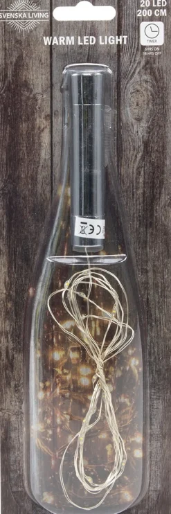 Sale Drahtlichterkette Korken 2 m mit 20 LEDs warmweiß Motiv-Lichterketten