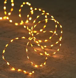 Hot Drahtlichterkette kupfer 1 m mit 66 LEDs klassisch warm Mini- & Drahtlichterketten