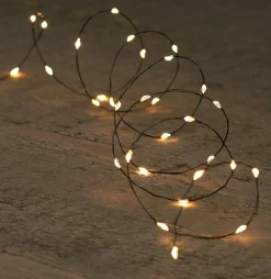 Drahtlichterkette schwarz 1 m mit 20 LEDs warmweiß Mini- & Drahtlichterketten