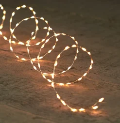 New Drahtlichterkette silber 1 m mit 66 LEDs warmweiß Mini- & Drahtlichterketten