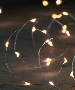 Discount Drahtlichterkette silber 2 m innen mit 40 LEDs inkl. Timer warmweiß Mini- & Drahtlichterketten