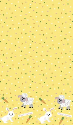 Duni Tischdecke Hoppy Easter gelb 138 x 220 cm Tischwäsche