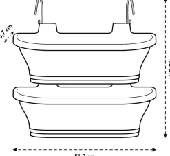 Hot Elho Balkonkasten Corsica anthrazit 51 x 17 x 23 cm Balkonkästen|Blumentöpfe & Pflanzgefäße