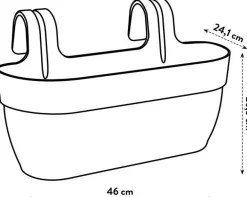 Best Elho Balkonkasten Vibia Easyhanger weiß 46 x 24,1 x 26,5 cm Balkonkästen|Blumentöpfe & Pflanzgefäße