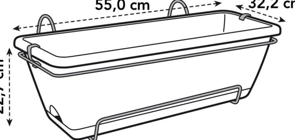 Elho Barcelona Balkonkasten XL all-in-1 55 x 32,2 x 22,7 cm anthrazit Balkonkästen|Blumentöpfe & Pflanzgefäße