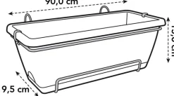 Outlet Elho Barcelona Balkonkasten 90 cm anthrazit Balkonkästen|Blumentöpfe & Pflanzgefäße
