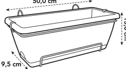 Outlet Elho Barcelona Balkonkasten 50 cm anthrazit Balkonkästen|Blumentöpfe & Pflanzgefäße