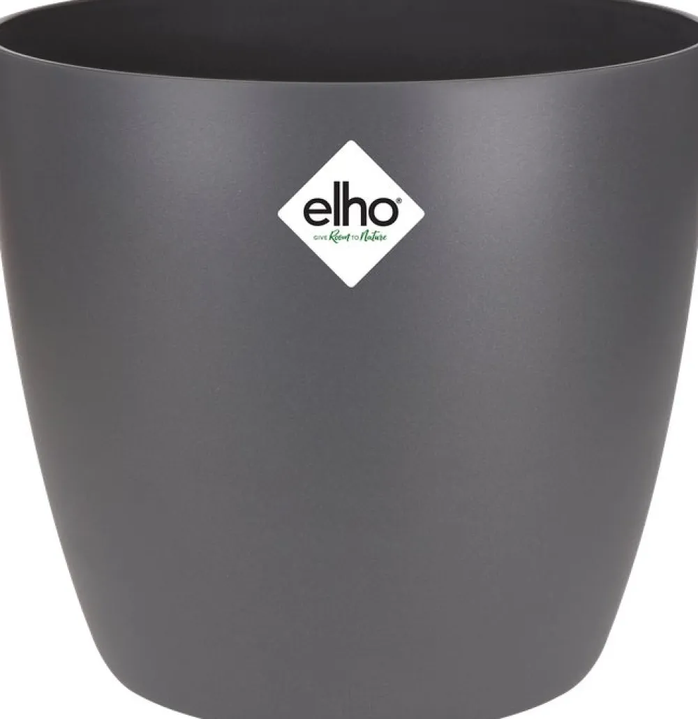 Elho Blumentopf Brussels rund D 18,2 cm H 16,7 cm anthrazit Blumentöpfe & Pflanzgefäße|Blumentöpfe