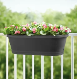 Hot Elho Corsica Balkonkasten 58,5 x 24,5 x 20,2 cm  anthrazit Balkonkästen|Blumentöpfe & Pflanzgefäße