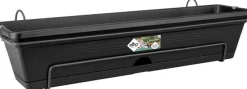 Elho green basics Balkonkasten all-in-one 69,2 x 25,7 x 16,7 cm schwarz Balkonkästen|Blumentöpfe & Pflanzgefäße