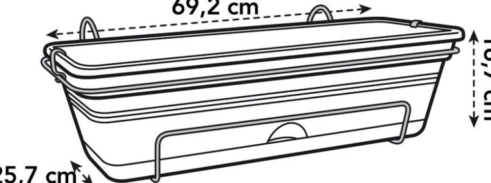 Elho green basics Balkonkasten all-in-one 69,2 x 25,7 x 16,7 cm schwarz Balkonkästen|Blumentöpfe & Pflanzgefäße