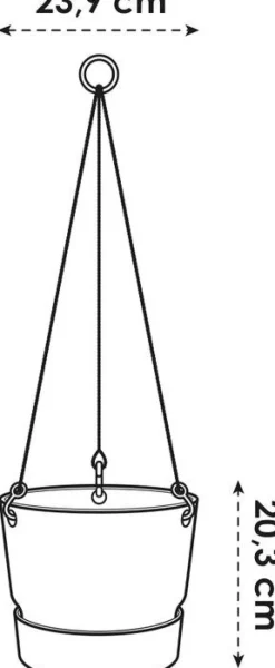 Elho Hängetopf Greenville weiß D 23,9 H 20,3 cm Blumenampeln & Hängetöpfe|Blumentöpfe & Pflanzgefäße